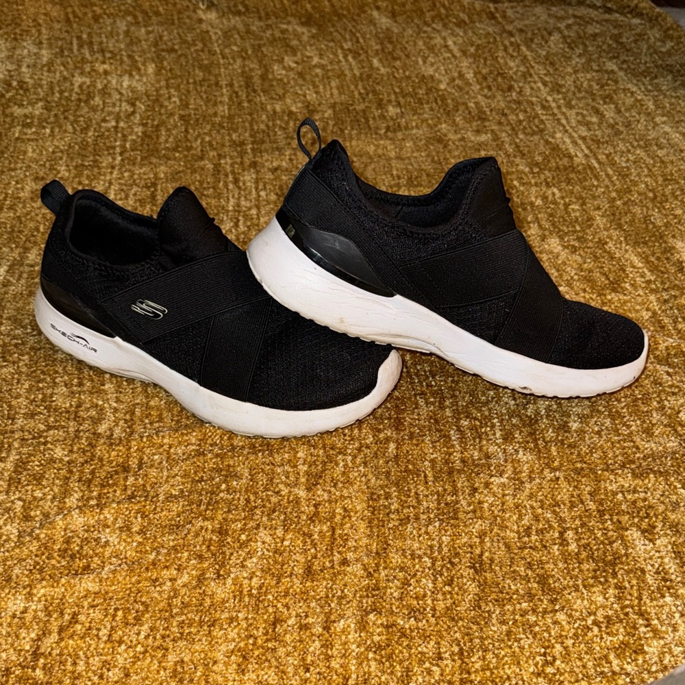 Black Slip-On Sketchers with memory foam insole